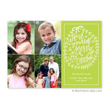 Merry Little Christmas Lime Flat Holiday Photocard