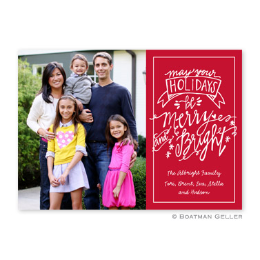 Merry & Bright Cherry Flat Holiday Photocard