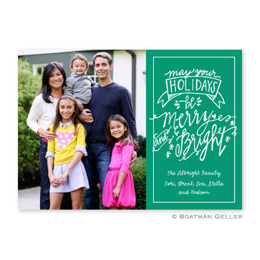 Merry & Bright Emerald Flat Holiday Photocard