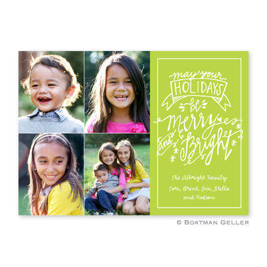 Merry & Bright Lime Flat Holiday Photocard