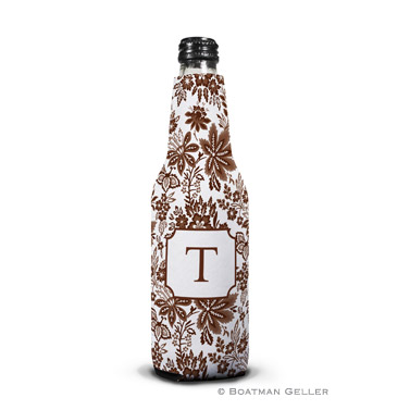Classic Floral Brown Bottle Koozie
