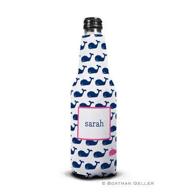 Whale Repeat Navy Bottle Koozie