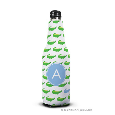 Alligator Repeat Blue Bottle Koozie