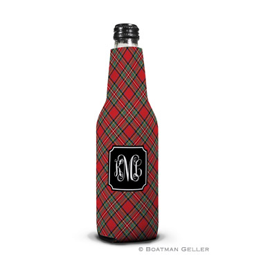 Plaid Red Holiday Koozie Bottle