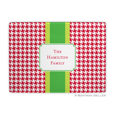 Alex Houndstooth Red Holiday Cutting Board