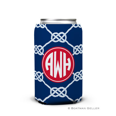 Nautical Knot Navy Can Koozie