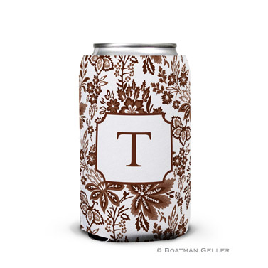 Classic Floral Brown Can Koozie