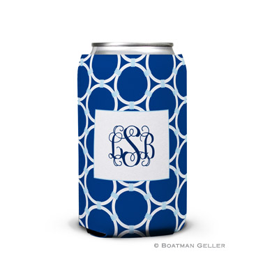Bamboo Rings Navy Can Koozie