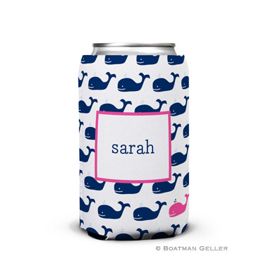 Whale Repeat Navy Can Koozie