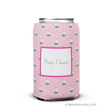 Little Sailboat Pink Can Koozie