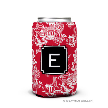 Chinoiserie Red Holiday Koozie Can
