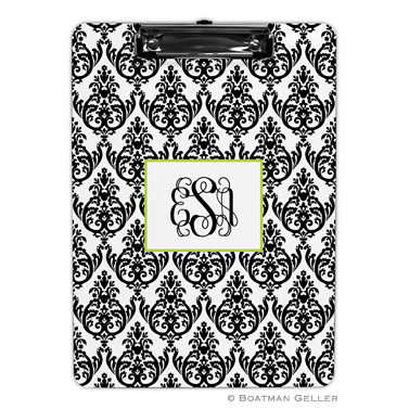 Madison Damask White with Black Clipboard by Boatman Geller