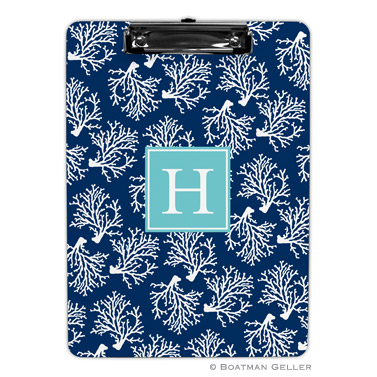 Coral Repeat Navy Clipboard