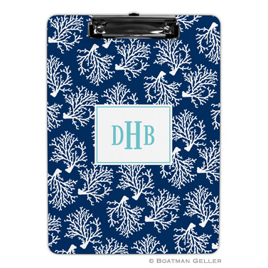 Coral Repeat Navy Clipboard