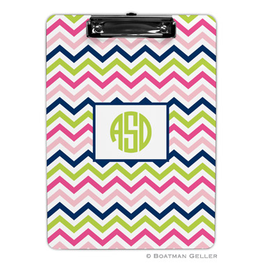 Chevron Pink, Navy & Lime Clipboard