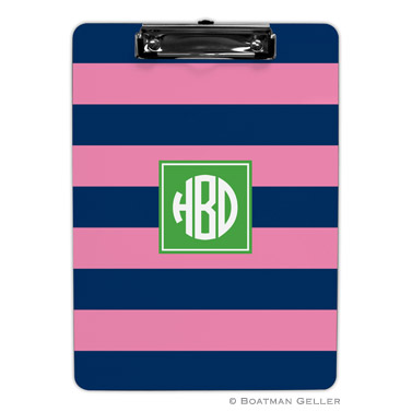 Rugby Navy & Pink Clipboard