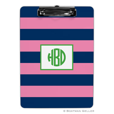 Rugby Navy & Pink Clipboard