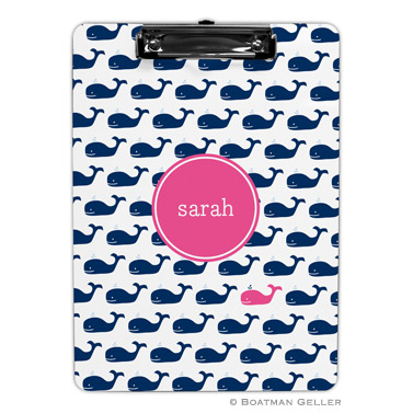 Whale Repeat Navy Clipboard