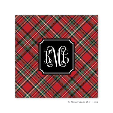 Plaid Red Holiday Paper Coasters