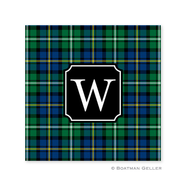 Black Watch Plaid Holiday Paper Coasters