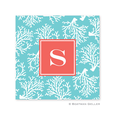 Coral Repeat Teal Coasters