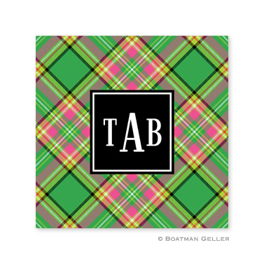 Preppy Plaid Holiday Paper Coasters