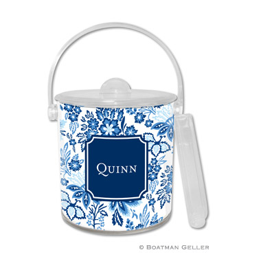 Classic Floral Blue Ice Bucket