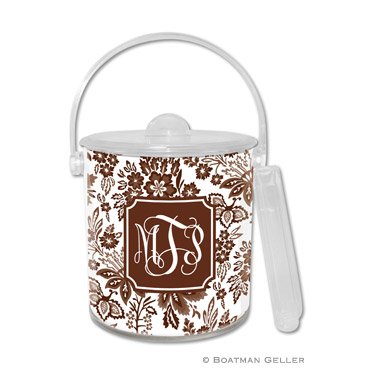 Classic Floral Brown Ice Bucket