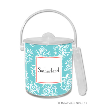 Coral Repeat Teal Ice Bucket
