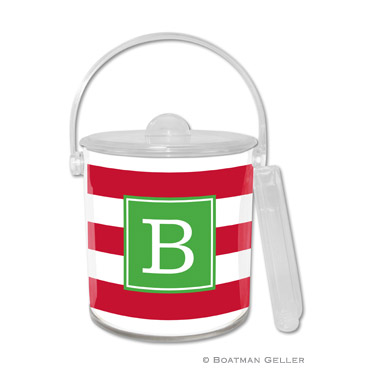 Awning Stripe Red Holiday Ice Bucket