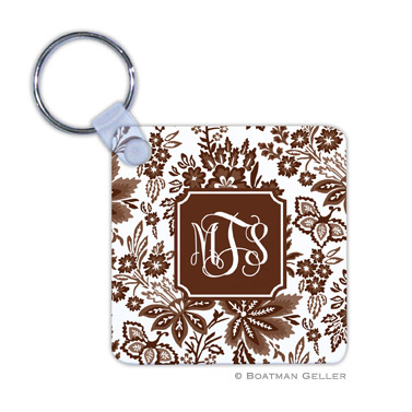 Classic Floral Brown Key Chain