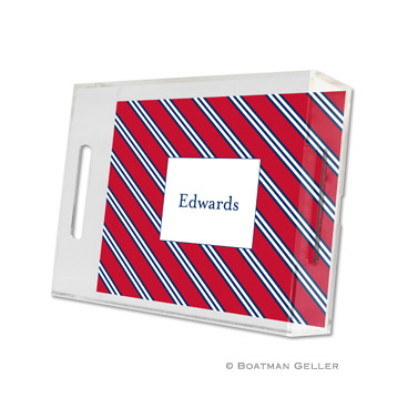 Repp Tie Red & Navy Small Tray