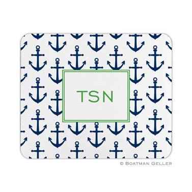 Anchors Navy Mouse Pad by Boatman Geller