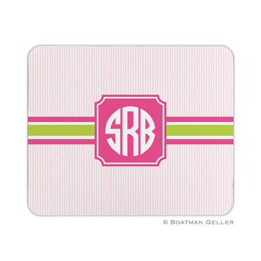 Seersucker Band Pink & Green Mouse Pad