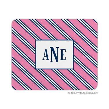 Repp Tie Pink & Navy Mouse Pad
