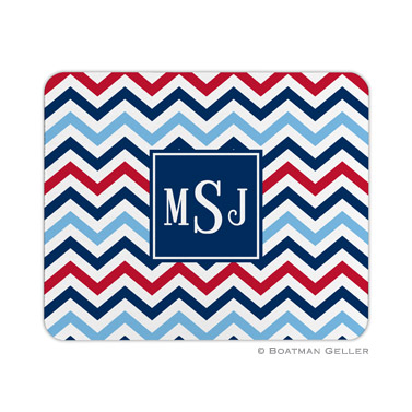 Chevron Blue & Red Mouse Pad