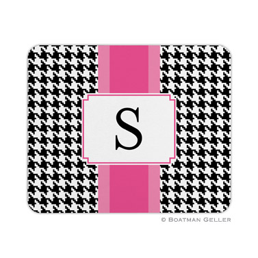 Alex Houndstooth Black Mouse Pad