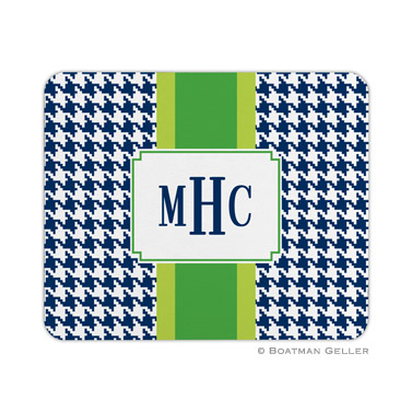 Alex Houndstooth Navy Mouse Pad