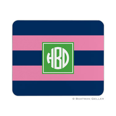 Rugby Navy & Pink Mouse Pad