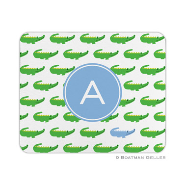 Alligator Repeat Blue Mouse Pad