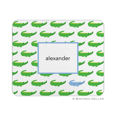 Alligator Repeat Blue Mouse Pad