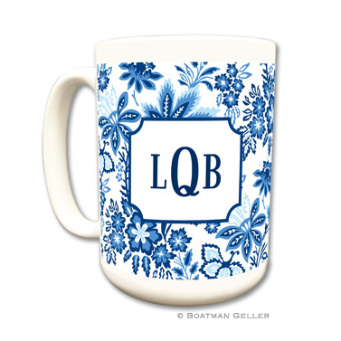 Classic Floral Blue Coffee Mug