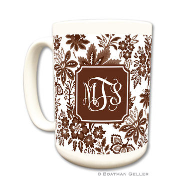 Classic Floral Brown Coffee Mug