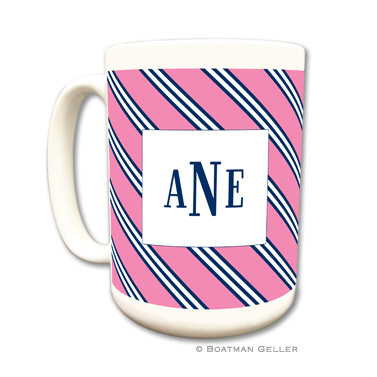Repp Tie Pink & Navy Coffee Mug