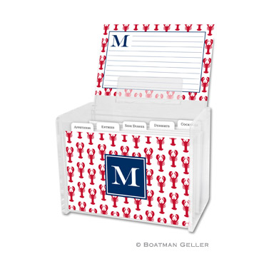 Lobsters Red Recipe Box by Boatman Geller