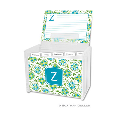Suzani Teal Recipe Box
