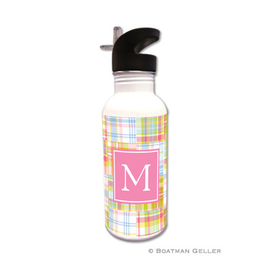 Madras Patch Pink Water Bottle