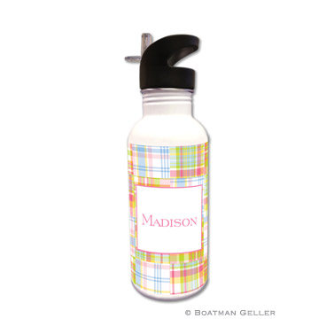 Madras Patch Pink Water Bottle