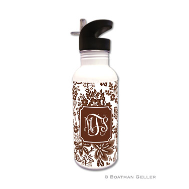 Classic Floral Brown Water Bottle