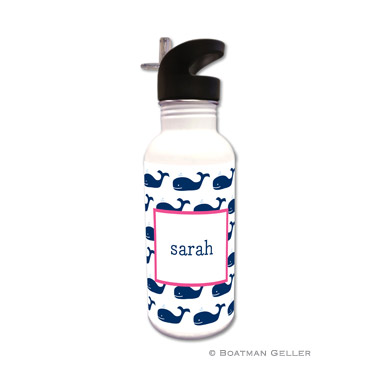 Whale Repeat Navy Water Bottle